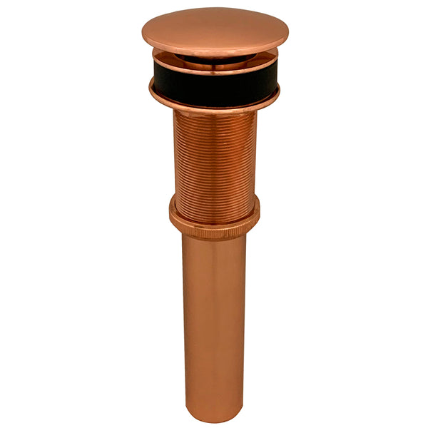 D-208PC - 1.5" Non-Overflow Pop-up Bathroom Sink Drain - Polished Copper