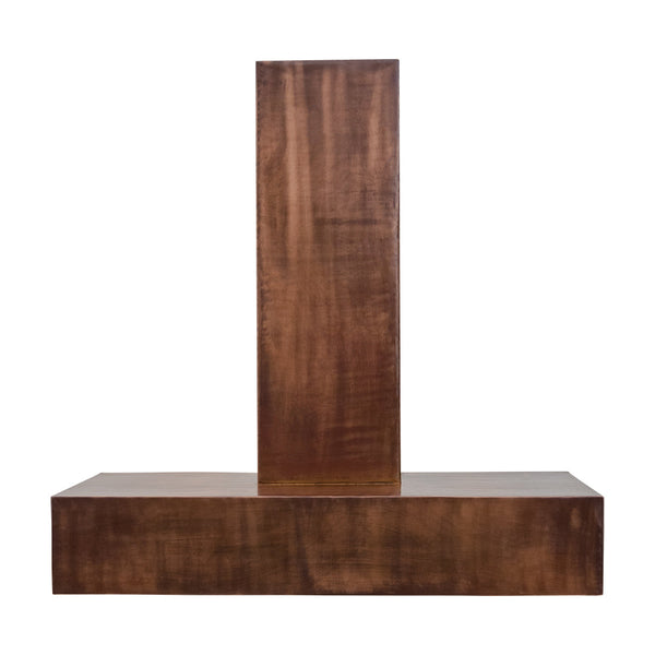 36" 735 CFM Modern Chimney Smooth Copper Wall Mounted Range Hood with Slim Baffle Filters