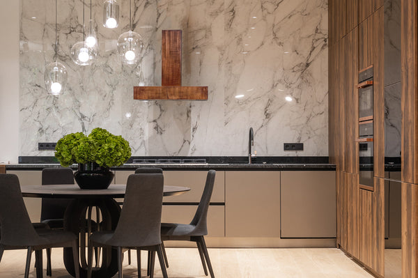 36" 735 CFM Modern Chimney Smooth Copper Wall Mounted Range Hood with Slim Baffle Filters