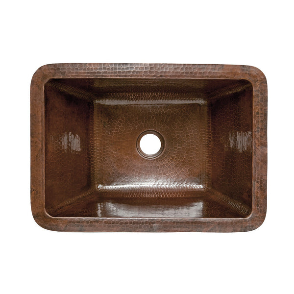 LRECDB - Rectangle Hammered Copper Bathroom Sink