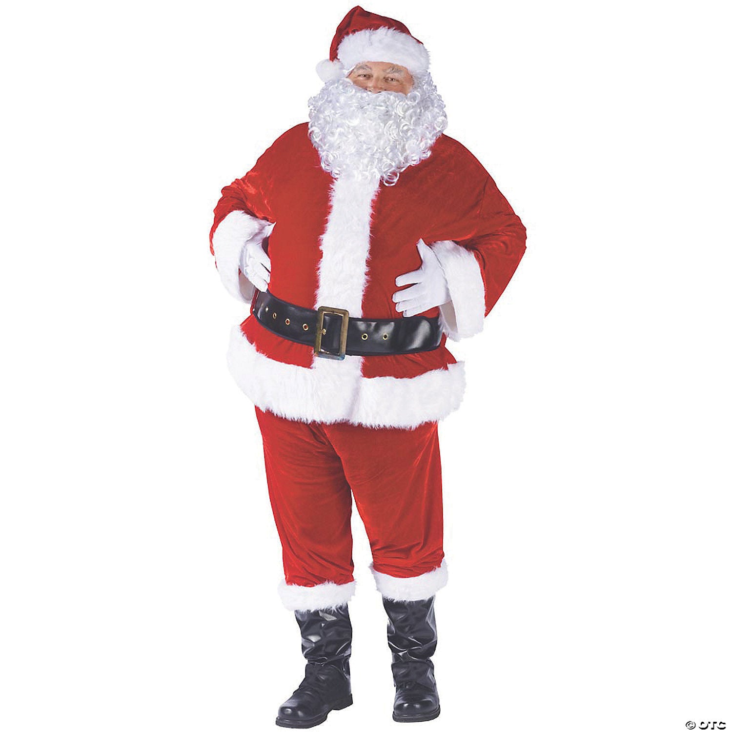 Christmas Men's Complete Velour Santa Suit Costume