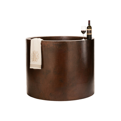 Premier Copper Products BTR45DB - Japanese Style Soaking Hand Hammered Copper Bath Tub