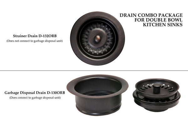Premier Copper Products - KSP3_K60DB33229-SD5 Kitchen Sink and Drain Package