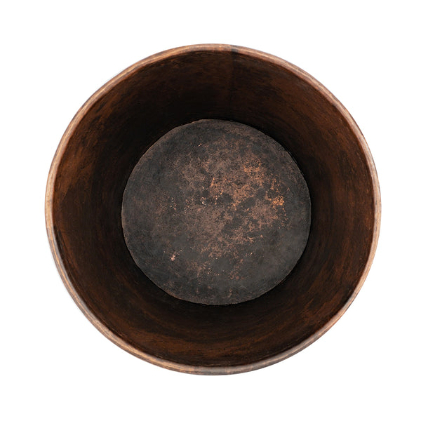 8" Round Hammered Copper Indoor Flower Pot in Oil Rubbed Bronze