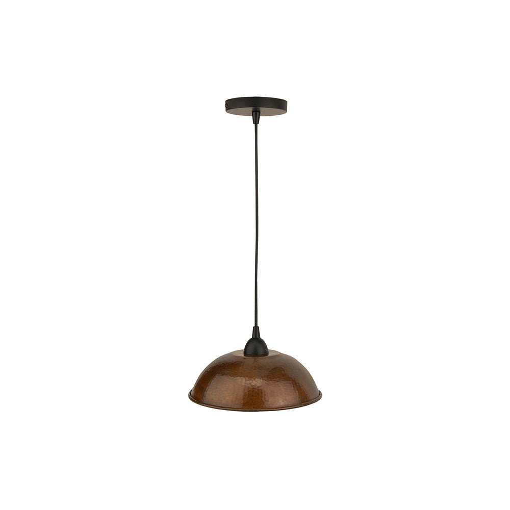 L100DB - Hand Hammered Copper 10.5" Dome Pendant Light