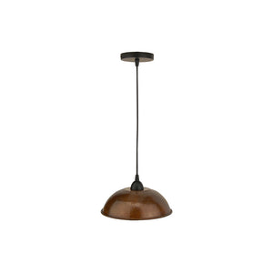 L100DB - Hand Hammered Copper 10.5" Dome Pendant Light