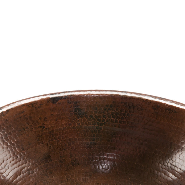 LO19RDB - Oval Self Rimming Hammered Copper Sink