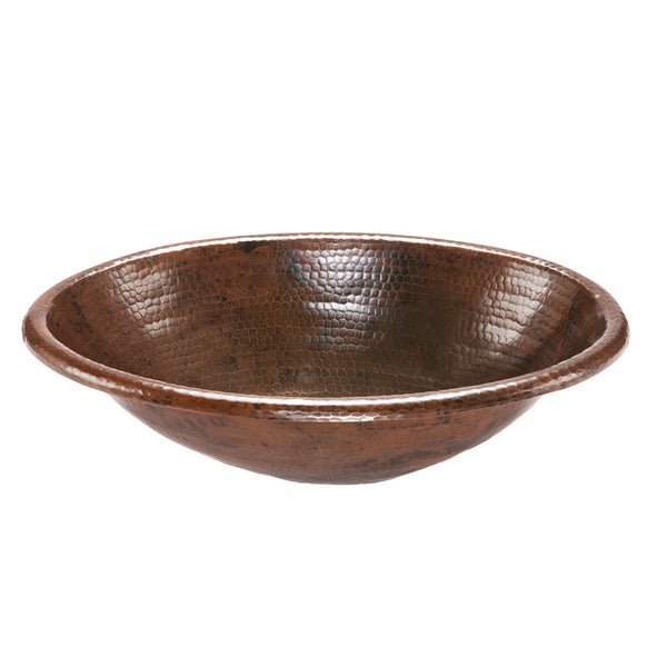 LO19RDB - Oval Self Rimming Hammered Copper Sink