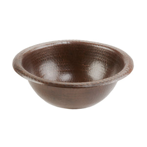 LR12RDB - Small Round Self Rimming Hammered Copper Sink