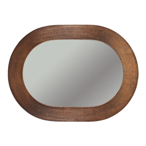 MFO3526 - 35" Hand Hammered Oval Copper Mirror