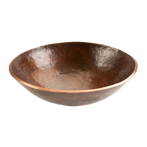 PV16RDB - Round Hand Forged Old World Copper Vessel Sink