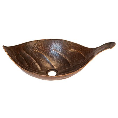 PVLFDB - Leaf Vessel Hammered Copper Sink