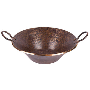 PVMPDB - Round Hand Forged Old World Miners Pan Copper Vessel Sink