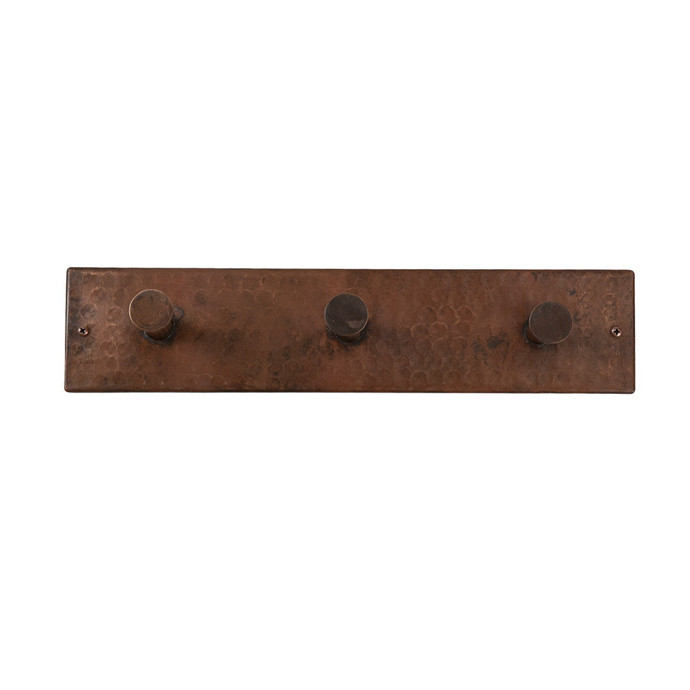 RH3 - Hand Hammered Copper Triple Robe/Towel Hook