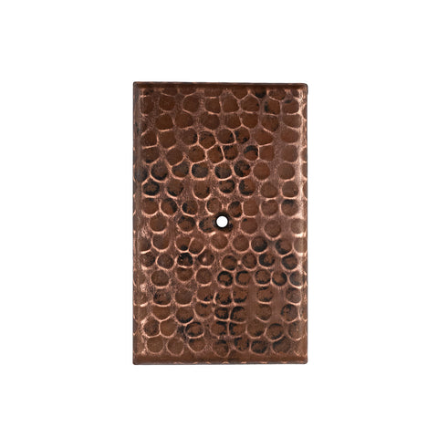 SB2 - Blank Hand Hammered Copper Switch Plate Cover - Single Hole