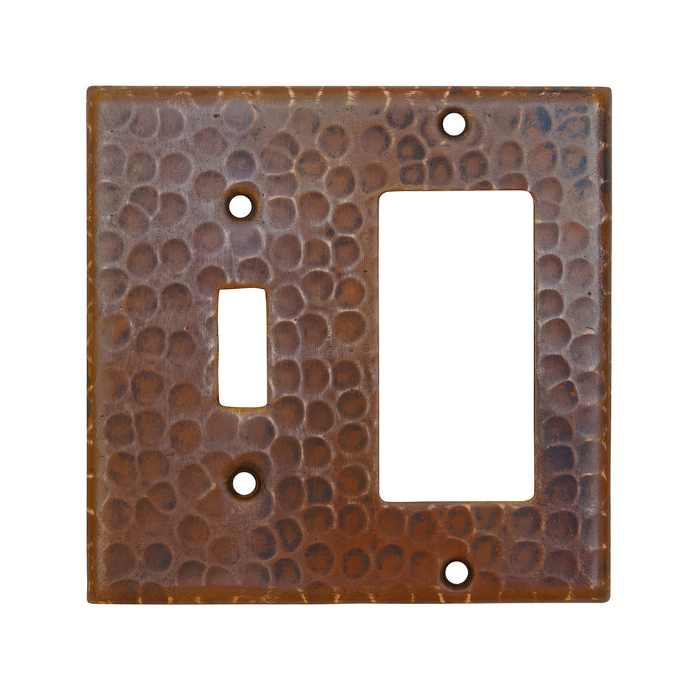 SCRT - Copper Combination Switchplate, 1 Hole Single Toggle Switch and Ground Fault/Rocker GFI Cover