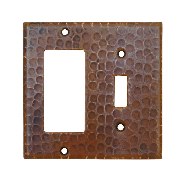 SCRT - Copper Combination Switchplate, 1 Hole Single Toggle Switch and Ground Fault/Rocker GFI Cover
