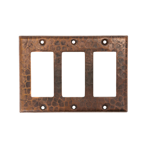 SR3 - Copper Switchplate Triple Ground Fault/Rocker Cover GFI