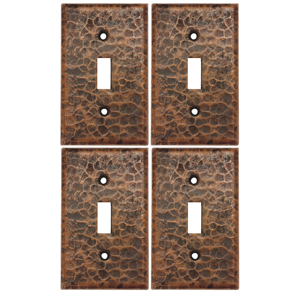 ST1_PKG4 - Copper Switch Plate Single Toggle Switch Cover - Quantity 4