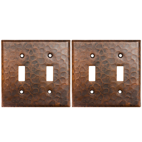 ST2_PKG2 - Copper Switch Plate Double Toggle Switch Cover - Quantity 2