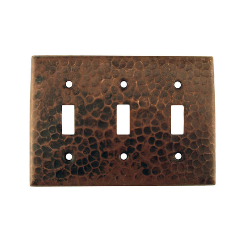 ST3 - Copper Switchplate Triple Toggle Switch Cover
