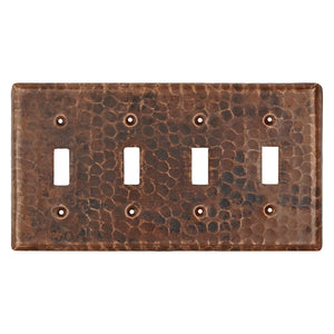 ST4 - Copper Switchplate Quadruple Toggle Switch Cover