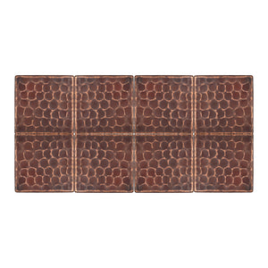 T2DBH_PKG8 - 2" x 2" Hammered Copper Tile - Quantity 8