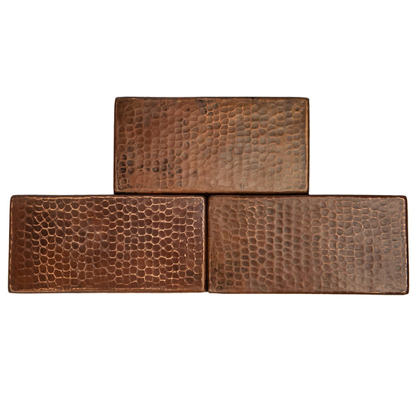 T36DBH - 3" x 6" Hammered Copper Tile