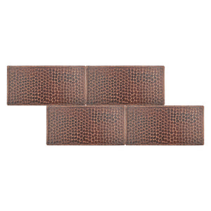 T48DBH_PKG4 - 4" x 8" Hammered Copper Tile - Quantity 4