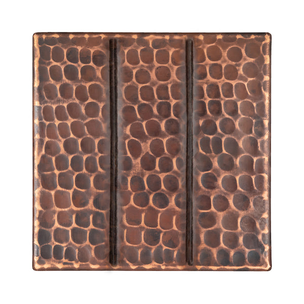 T4DBL_PKG8 - 4" x 4" Hammered Copper with Linear Tile Design - Quantity 8
