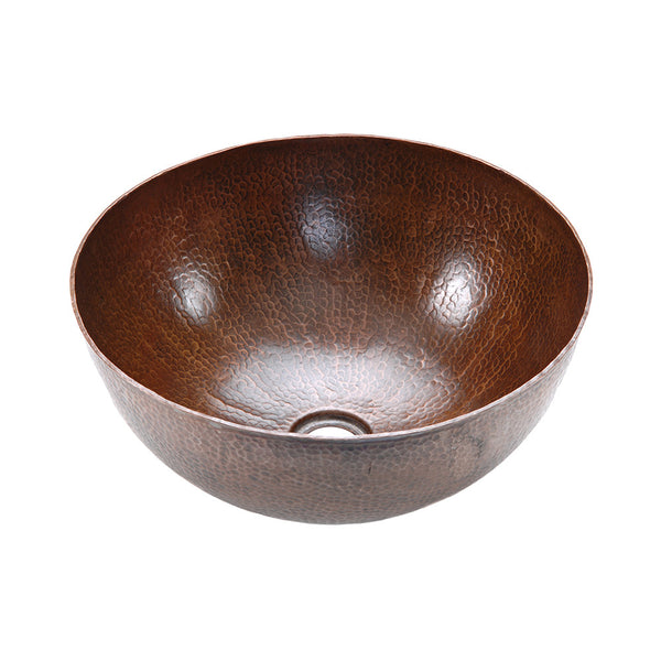 VR15BDB - Medium Round Vessel Hammered Copper Sink