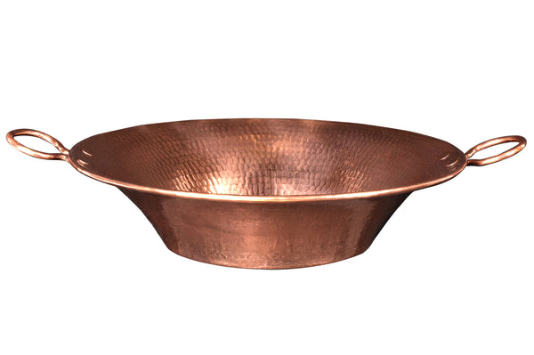 16" Round Miners Pan Vessel Hammered Copper Sink in Polished Copper